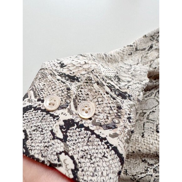 NWOT EQUIPMENT Slim Signature Python 100% Silk Crepe Button Up Shirt, Size XS - Picture 9 of 15